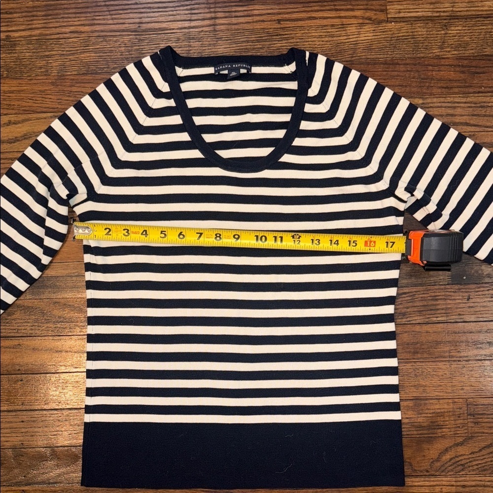 Banana Republic Striped Silk Blend Knit Top 3/4 Sleeve Size XL - Picture 9 of 10